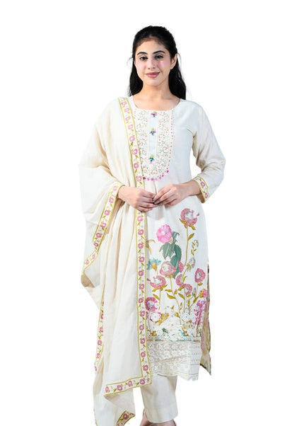 Linen Cotton Printed Kurti Set