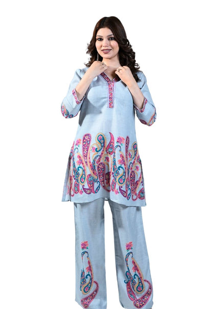 Linen Printed Coord Set