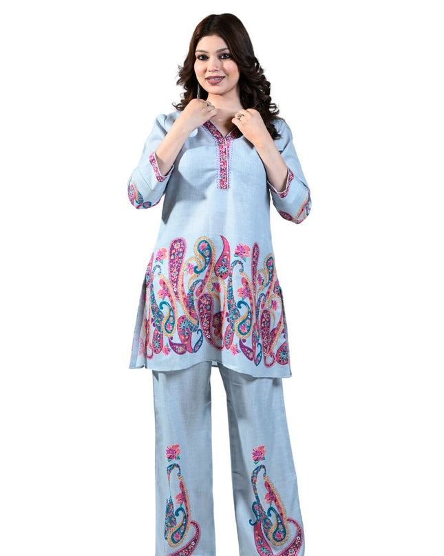 Linen Printed Coord Set