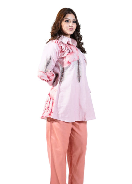 Printed Cotton Linen Coord Set