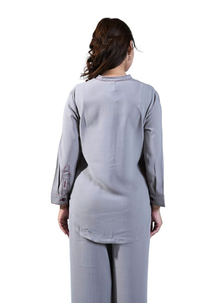 Cotton Fabric Coord Set With Small Patch Of Threadwork