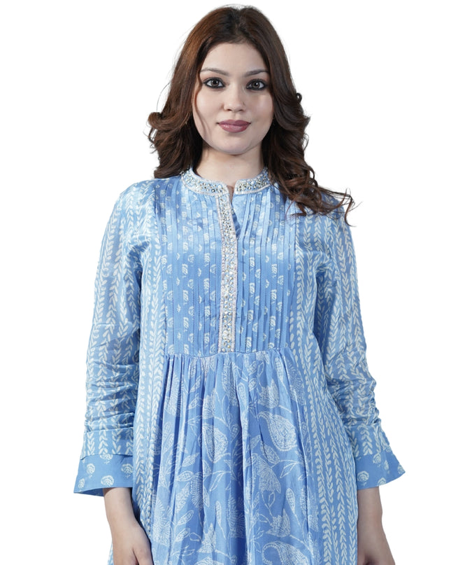 Crape Print Anarkali Kurti Set