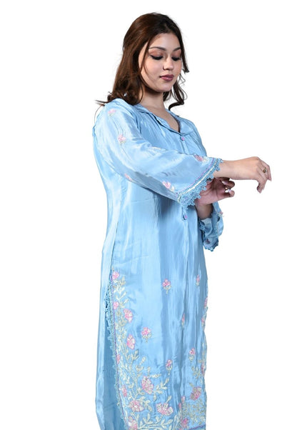 Crepe Fabric With Threadwork Coord Set