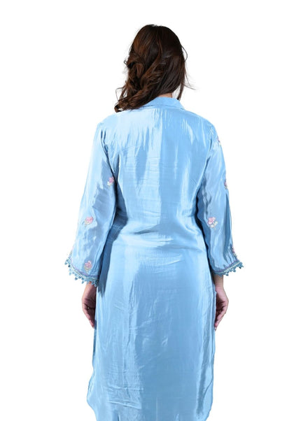 Crepe Fabric With Threadwork Coord Set