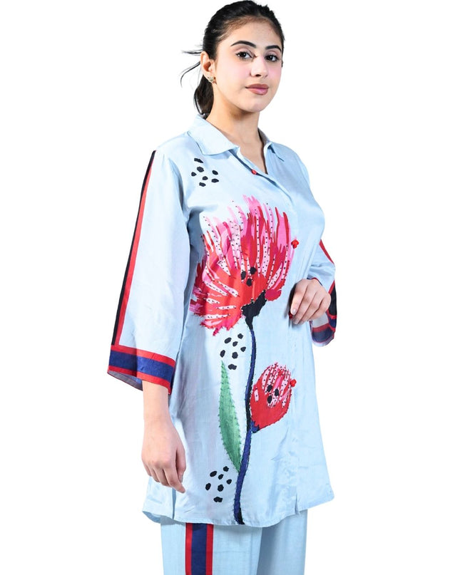 Printed Crepe Fabric Coord set