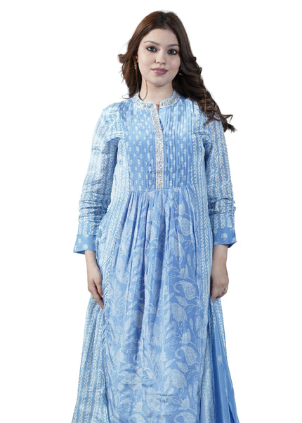 Crape Print Anarkali Kurti Set