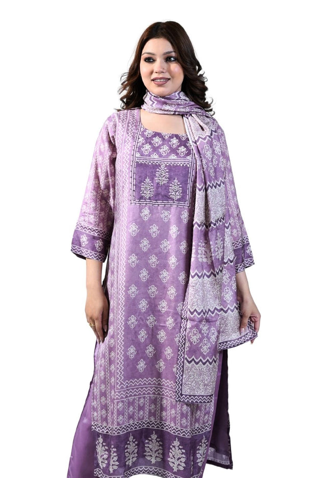 Silk Print Kurti Set