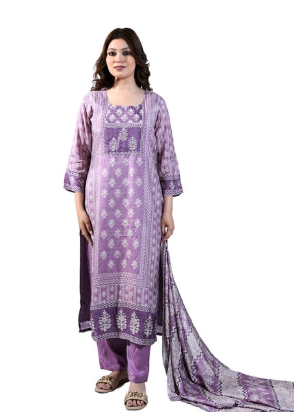 Silk Print Kurti Set