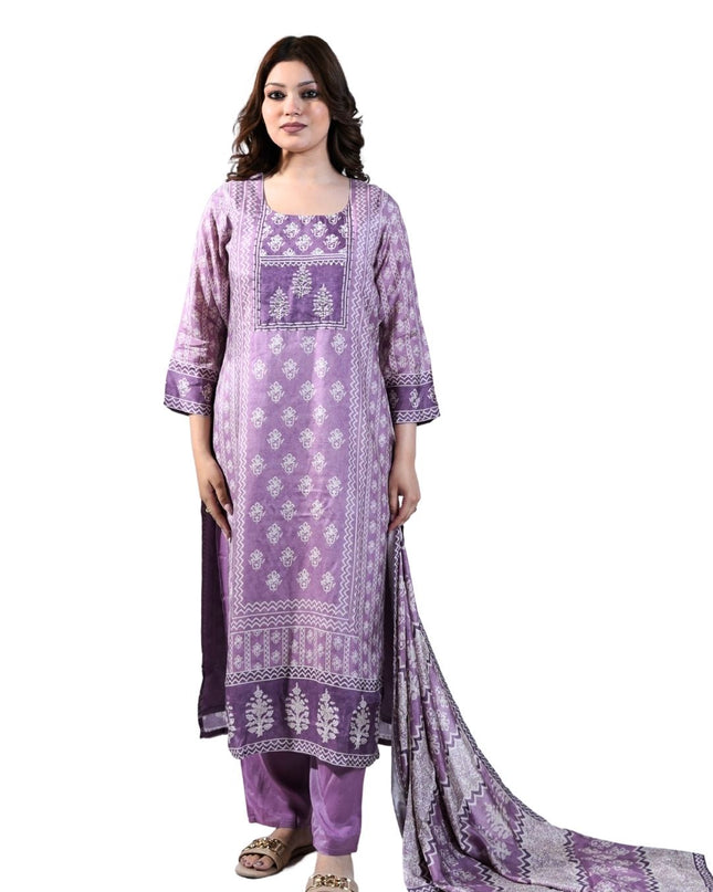 Silk Print Kurti Set