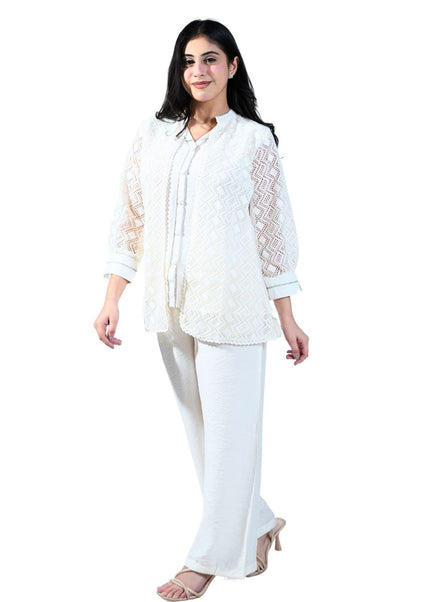 Cotton Coord Set With Croshia Jacket