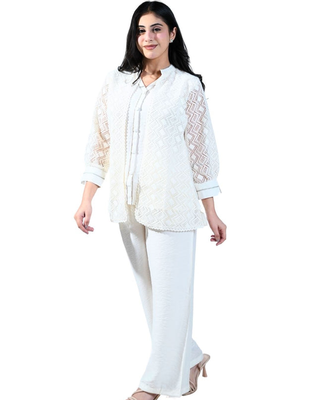 Cotton Coord Set With Croshia Jacket