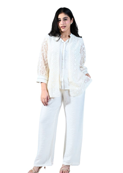 Cotton Coord Set With Croshia Jacket