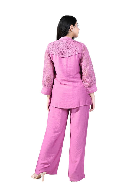 Cotton Coord Set With Croshia Jacket