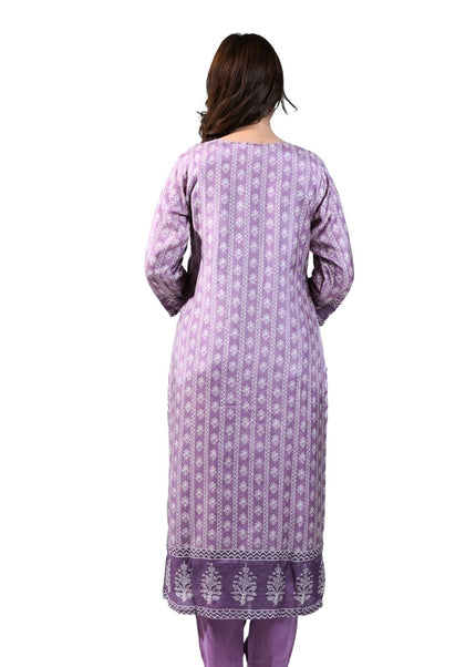 Silk Print Kurti Set