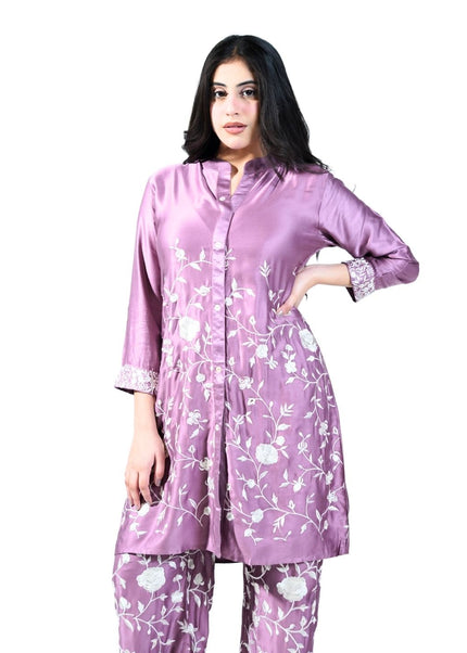 Cotton Muslin Embroided Threadwork Coord Set