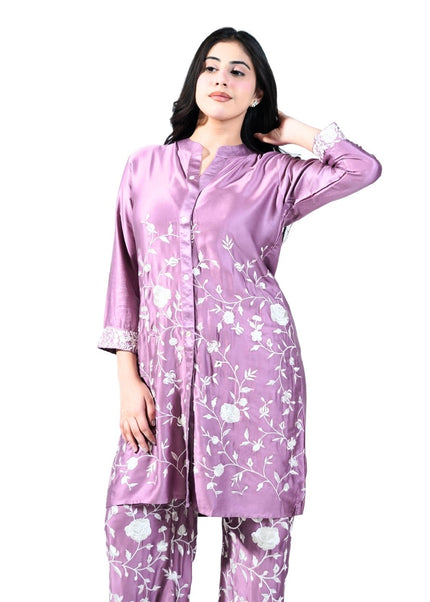 Cotton Muslin Embroided Threadwork Coord Set