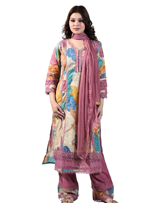Chanderi Printing Kurti Set