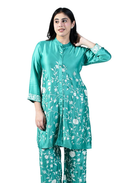 Cotton Muslin Embroided Threadwork Coord Set