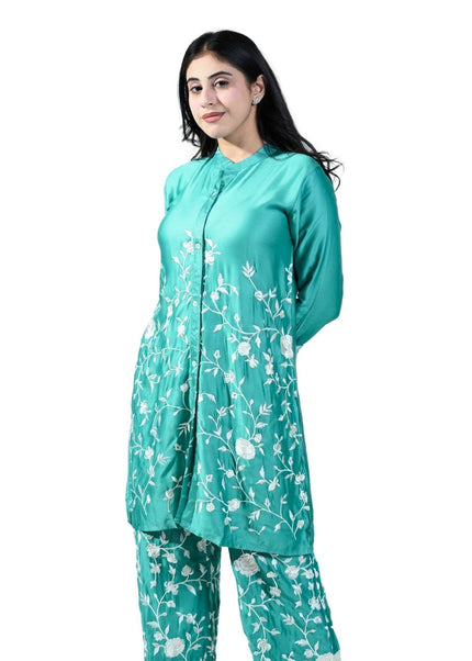 Cotton Muslin Embroided Threadwork Coord Set