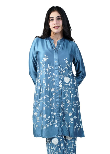 Cotton Muslin Embroided Threadwork Coord Set