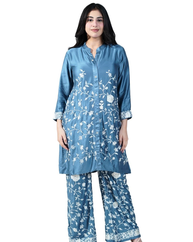 Cotton Muslin Embroided Threadwork Coord Set