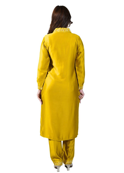 Muslin Thread Work Embroidered Kurti Set