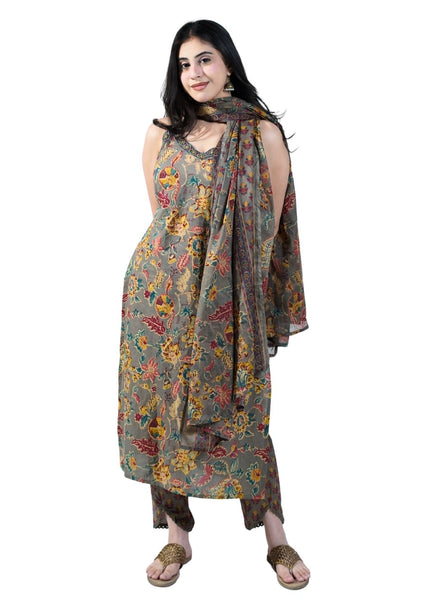 Muslin Embroided Thread Work kurta set