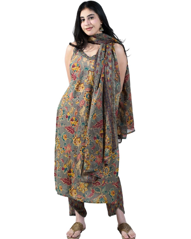 Muslin Embroided Thread Work kurta set