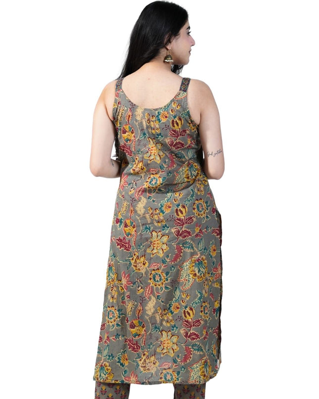 Muslin Embroided Thread Work kurta set