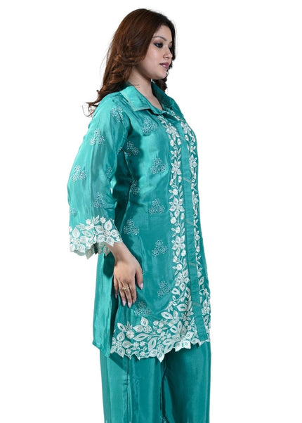 Crepe Thread work Coord Set