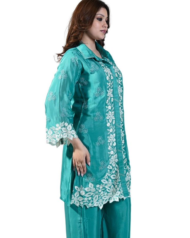 Crepe Thread work Coord Set