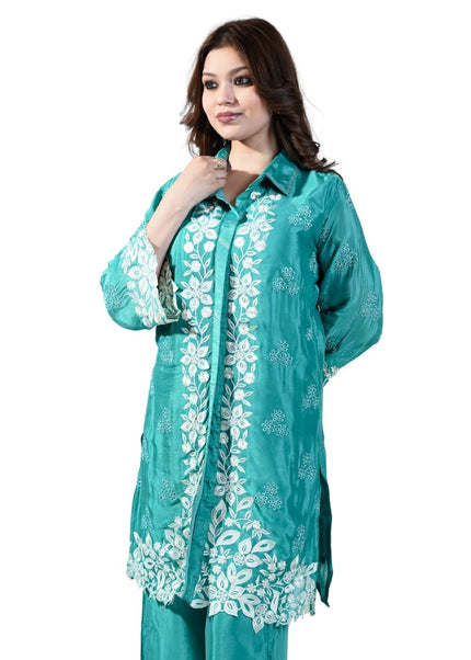 Crepe Thread work Coord Set