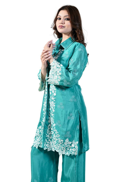 Crepe Thread work Coord Set