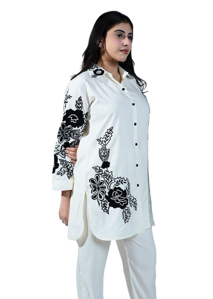 Cotton Fabric Embroided Thread Work