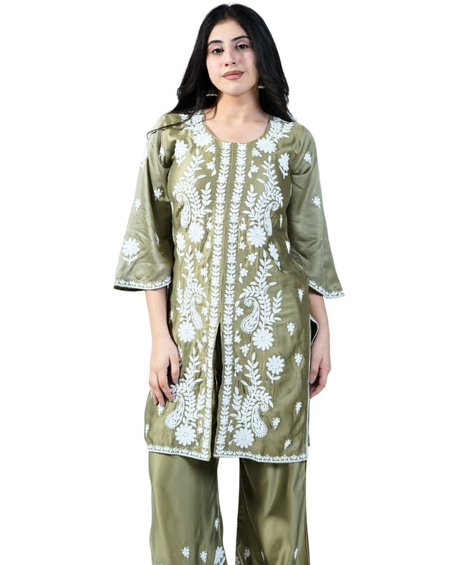 Cotton Coord Set With Lakhnawi Embroidery