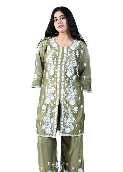 Cotton Coord Set With Lakhnawi Embroidery