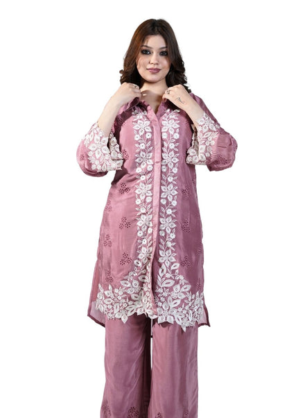 Crepe Thread work Coord Set