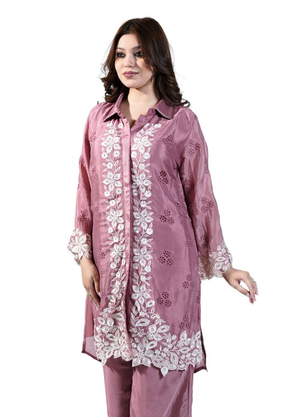 Crepe Thread work Coord Set