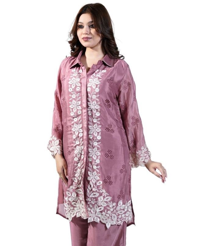 Crepe Thread work Coord Set