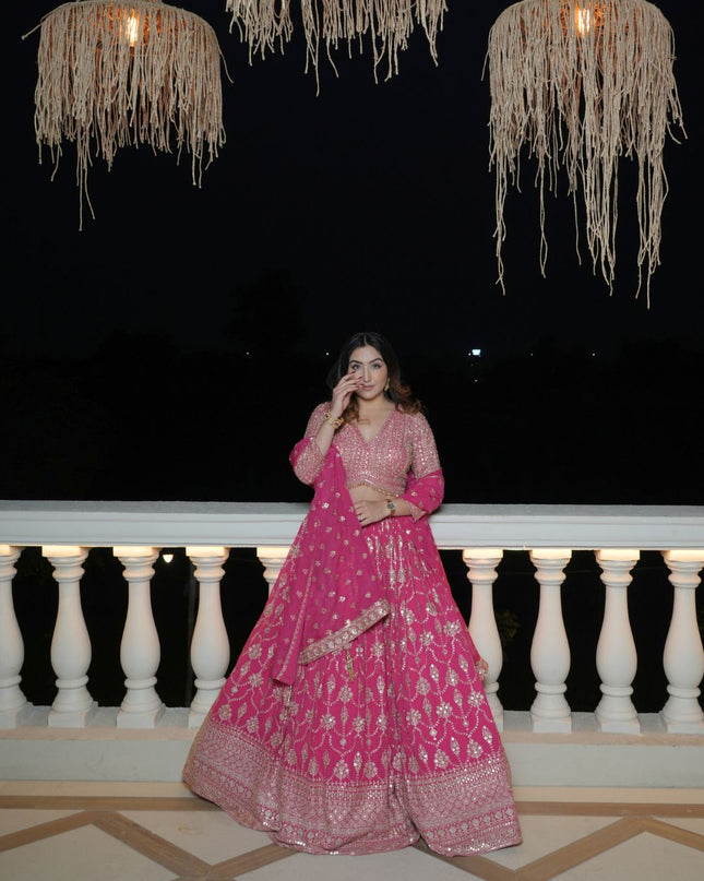 Pure Georgette Fabric with Heavy Handwork