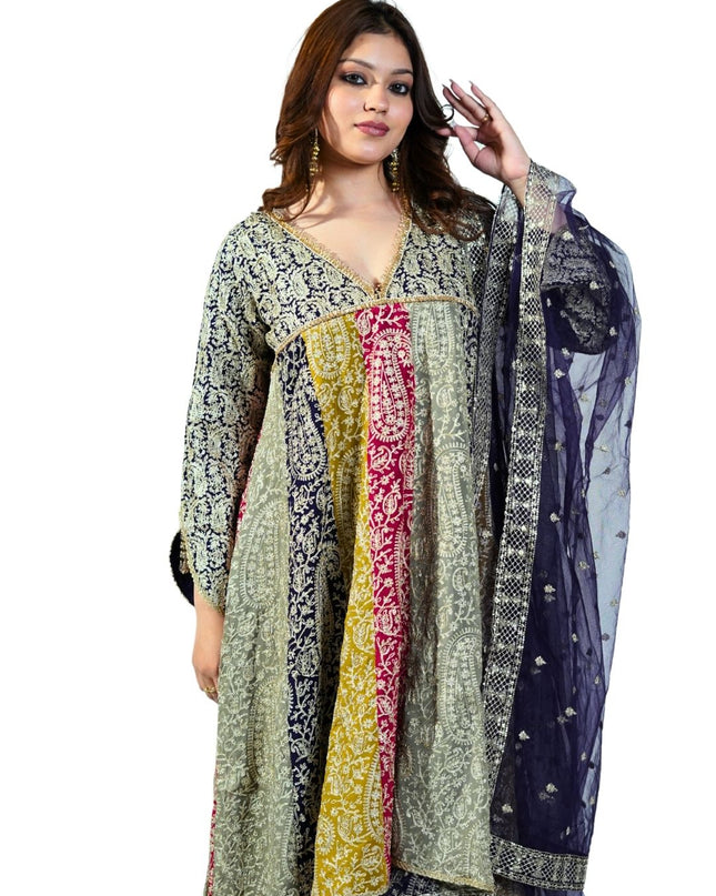 Papram Suit with Ari Work and Salwaar