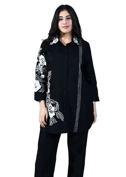 Cotton fabric With Embroided Thread Work Coord Set