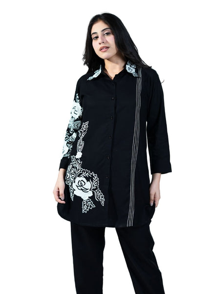 Cotton fabric With Embroided Thread Work Coord Set