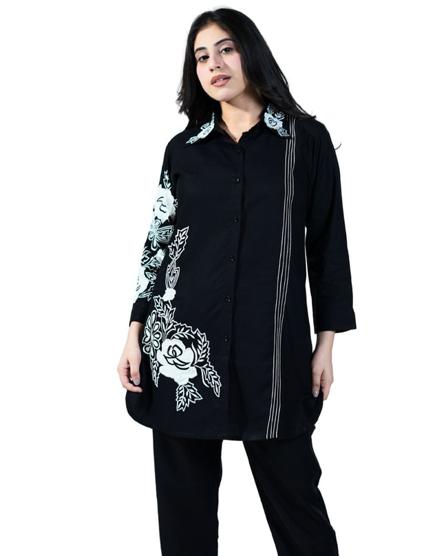 Cotton fabric With Embroided Thread Work Coord Set