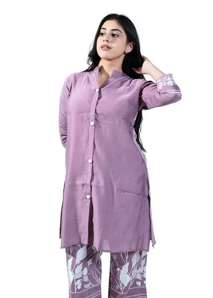 Muslin Fabric with Back work & Embroided Bottoms