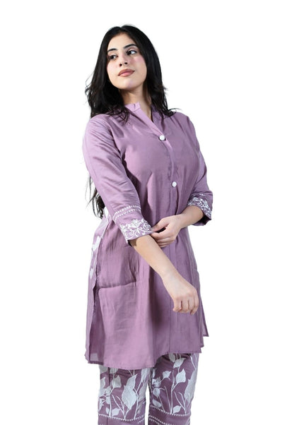 Muslin Fabric with Back work & Embroided Bottoms