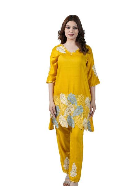 Cotton Thread Work Embroidered Coord Set