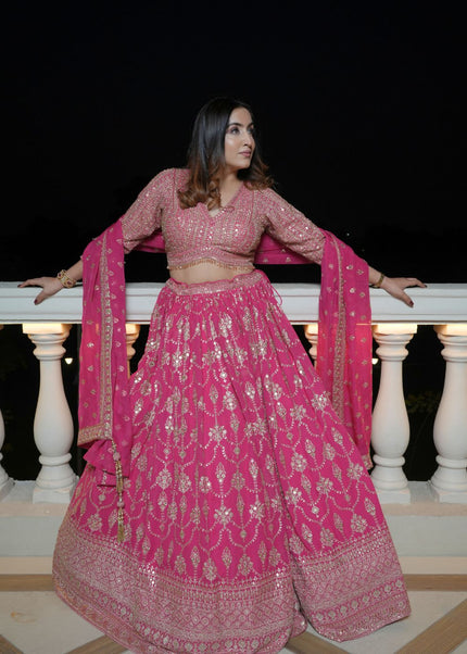 Pure Georgette Fabric with Heavy Handwork