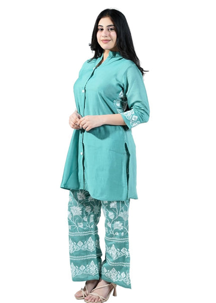 Muslin Fabric with Back Work & Bottom Embroidery