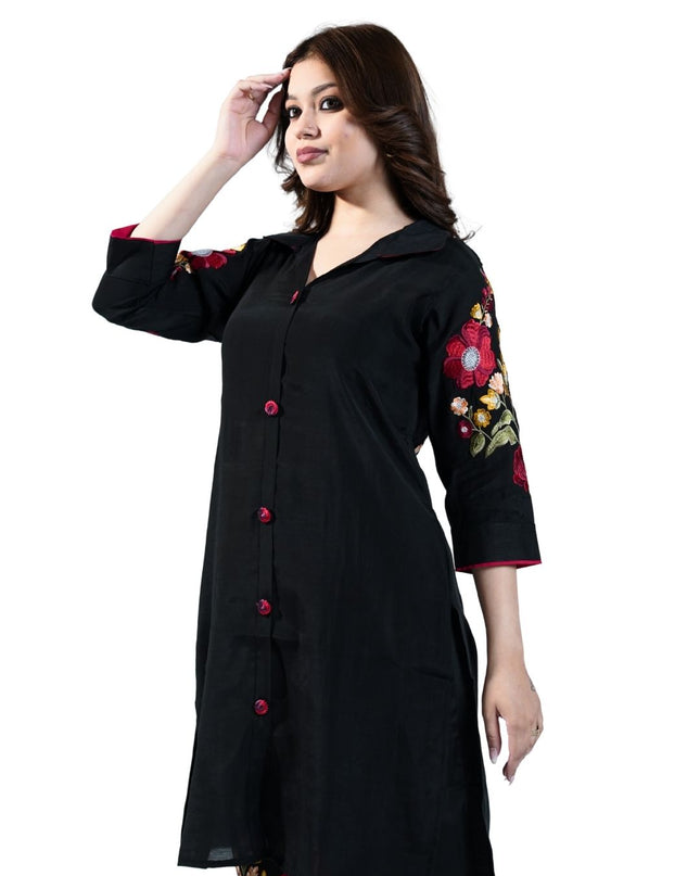 Muslin Cotton Lace work Kurta Set